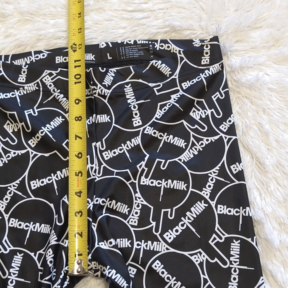 Blackmilk Sticker Print HWMF Black & White Logo High Waist Leggings Size Large - Picture 13 of 14
